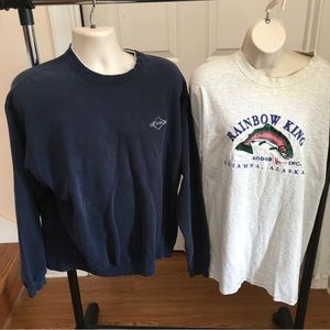 Vintage Champion Iditarod Sweatshirt+ Vintage Rainbow King Long Sleeve Tshirt XL